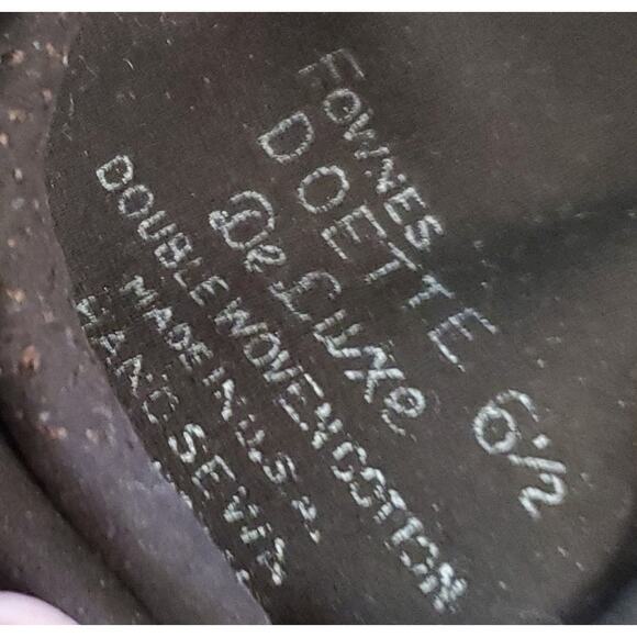 VINTAGE FOWNES Brown DOETTE DELUXE Sueded COTTON GLOVES Sz 6.5 Small (ES-8) - Picture 3 of 3